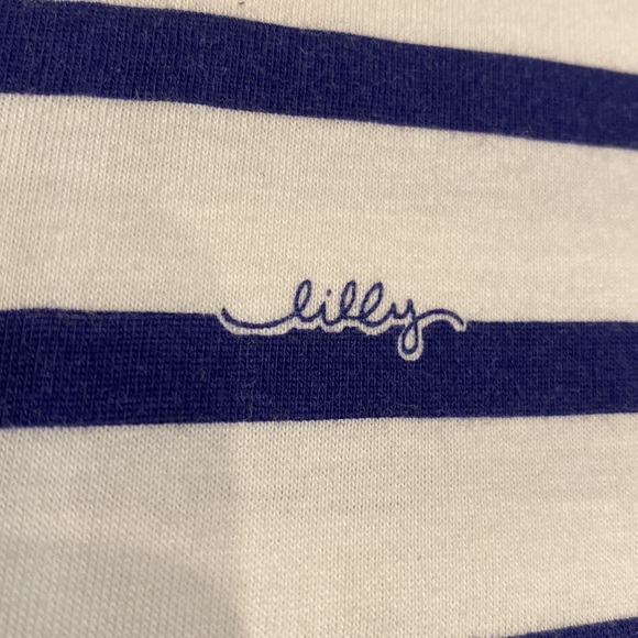 Lilly Pulitzer Navy and White striped top, Small EUC - Picture 3 of 8